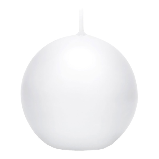 Vitt Klotljus - 6 cm - 10-pack