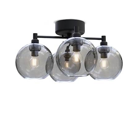 Gloria Plafond 46 cm Svartstruktur/rökfärgat glas