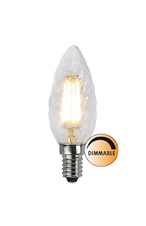 Ljuskälla LED Filament Kron Vriden Klar 4,2W Dimbar E14
