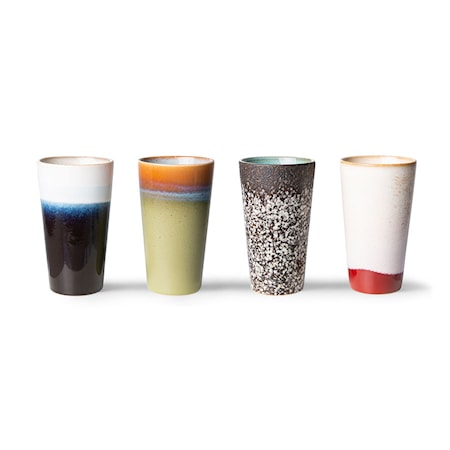 70s ceramics Latte Mugg Set om 4 Antares