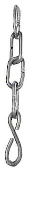 Kedja med krok Grov Råsilver 100cm