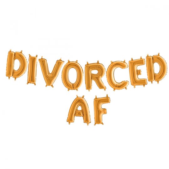 Ballonggirlang Divorced AF Guld Metallic