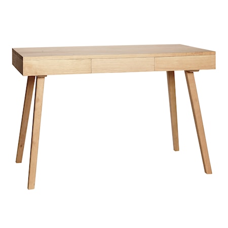 Skrivebord m/3 skuffer, egetræ, FSC, natur