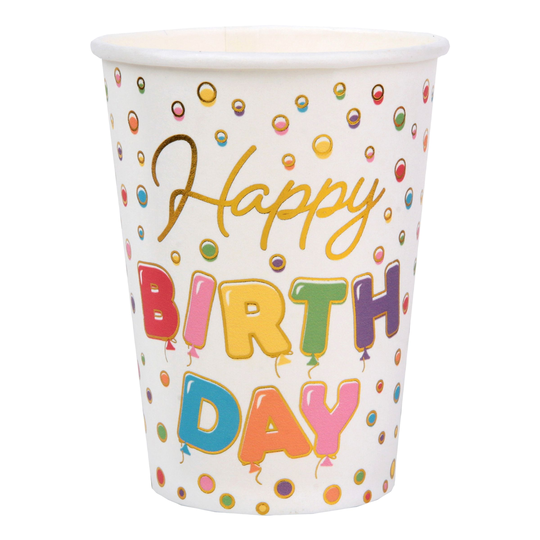 Pappersmuggar Happy Birthday - 10-pack