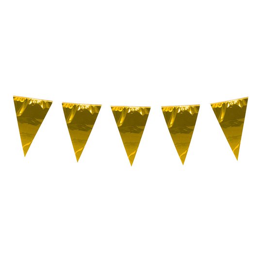 Flaggirlang Stor Metallic Guld