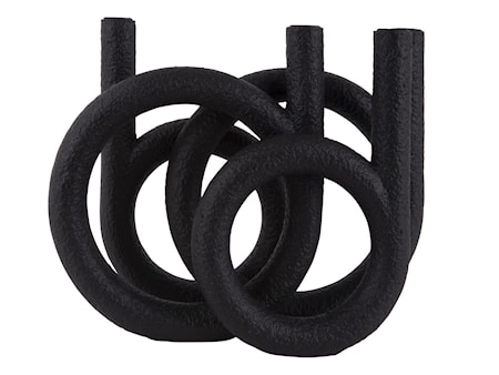 Rings Ljusstake Polyresin Svart