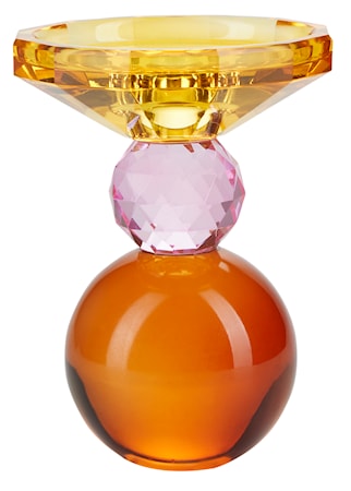Me Crystal Ljusstake Gul/Rosa/Bärsten