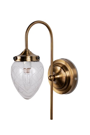 Vägglampa Juni IP44 Slipad Klar