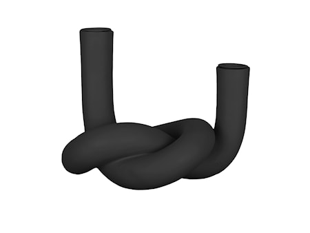 Knot Ljusstake Double Keramik Svart