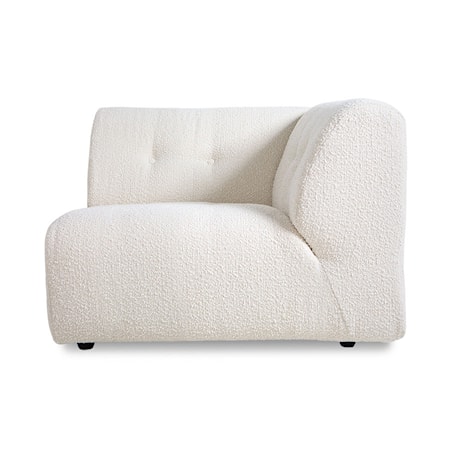 Vint couch: Element höger Boucle Gräddvit
