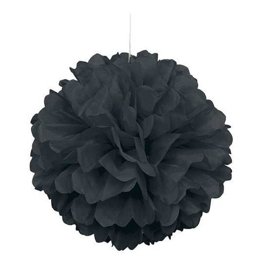 Pom Pom Svart Hängande Dekoration - 1-pack