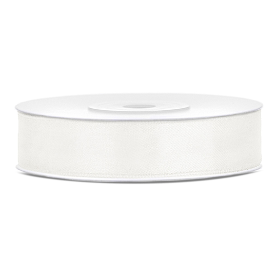 Satinband Vaniljvit - 12 mm x 25 m