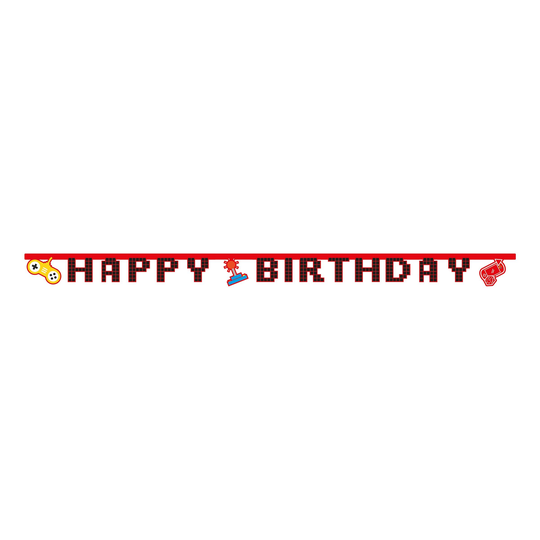 Bokstavsgirlang Happy Birthday Gaming Party