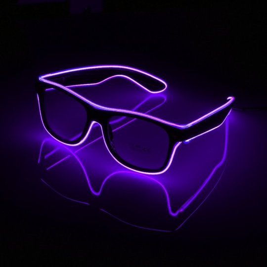 El Wire LED Glasögon - Lila