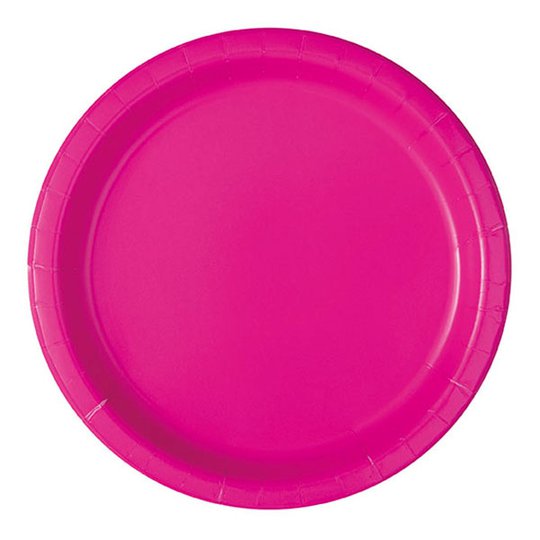 Papperstallrikar Neonrosa - 16-pack