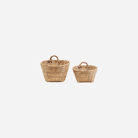Korgar Set med 2 storlekar Bambu h: 26 cm & h: 22 cm