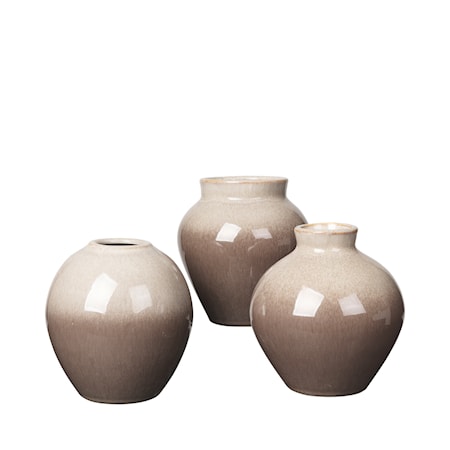 Ingrid Vas Set om 3 Taupe