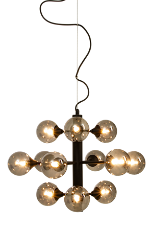 Cosmos Taklampa 12-Arm Svart/Rök IP20