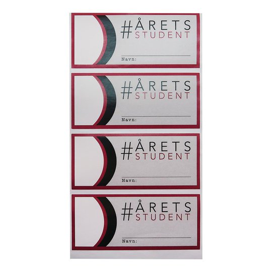 Stickers Till Flaska Årets Student Danmark - 50-pack Röd