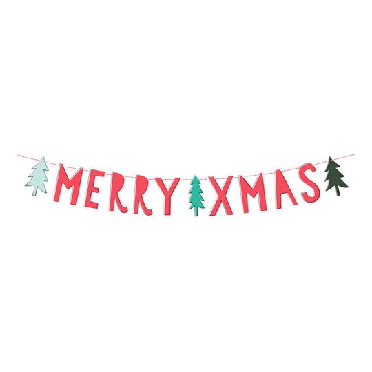 Girlang Merry Xmas DIY Röd
