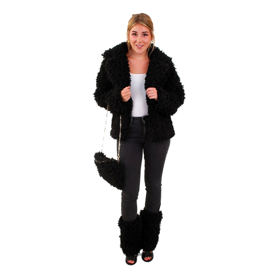 Pälsjacka Svart Kort - Small