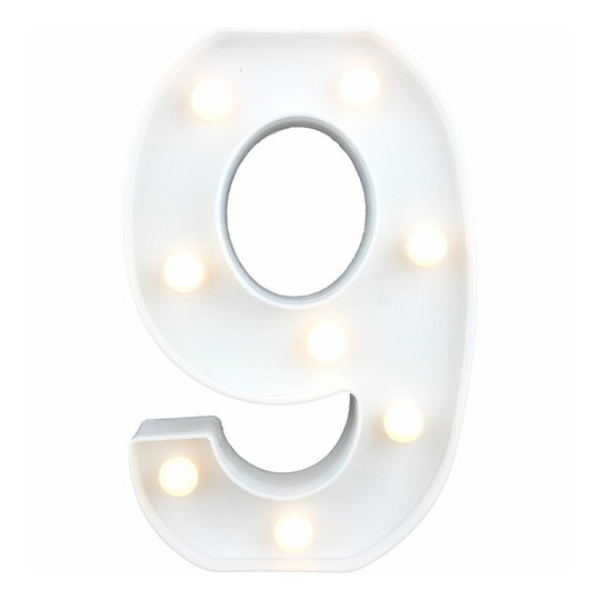 Siffra med LED-Belysning - Siffra 9