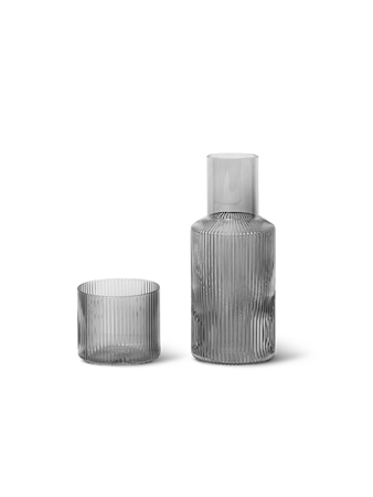 Ripple Liten Karaff med glas Smoked Grey