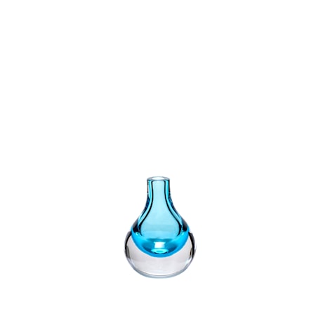 Vase, glas, klar/blå