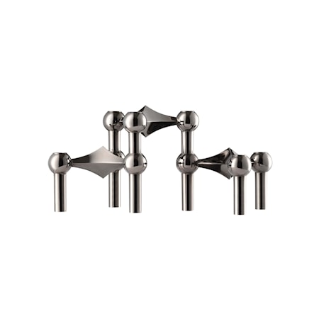 Nagel Ljusstake Set om 3 Svart Krom