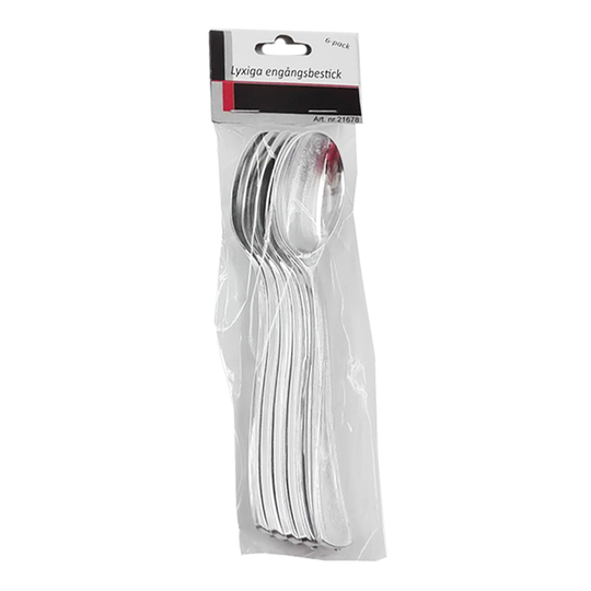 Silver Kaffeskedar i Plast - 6-pack