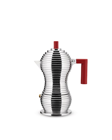 Pulcina Espressobryggare 3 koppar Aluminium/Röd