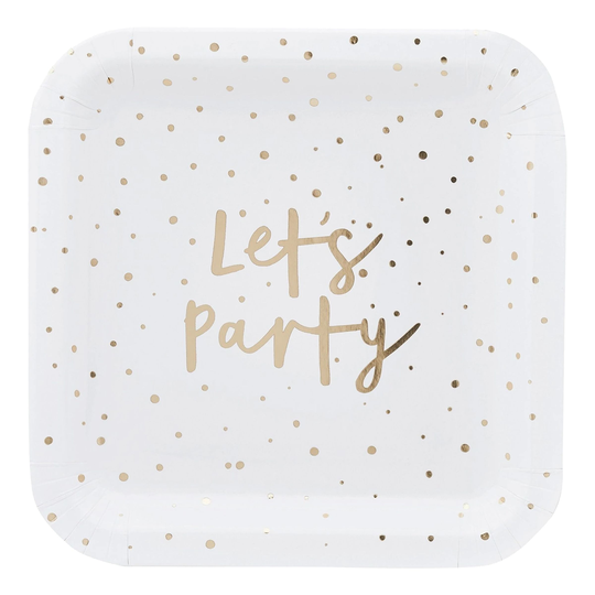 Papperstallrikar Lets Party Guld - 10-pack