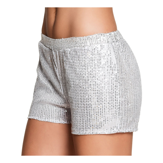 Silver Hotpants med Paljetter - Medium