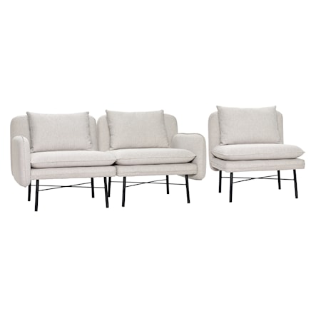 Modulsoffa 3-sits Light Grey