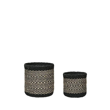 Criss Cross Korgar set om 2 Natur/ Svart