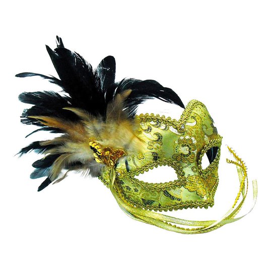 Guldfärgad Maskeradbal Mask - One size
