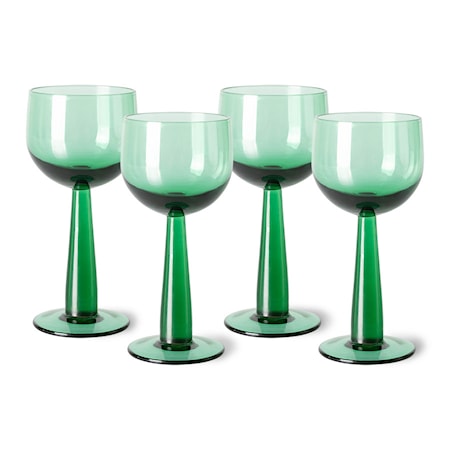 The emeralds Vinglas Set om 4 Tall Fern green