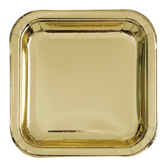 Pappersassietter Kvadrat Guld Metallic - 8-pack