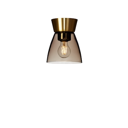 Bizzo Plafond 16,5 cm Mässing/rökfärgat glas