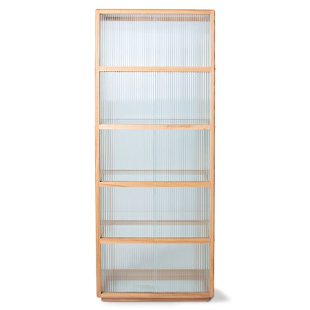 Skåp i trä med räfflat glas - display cabinet