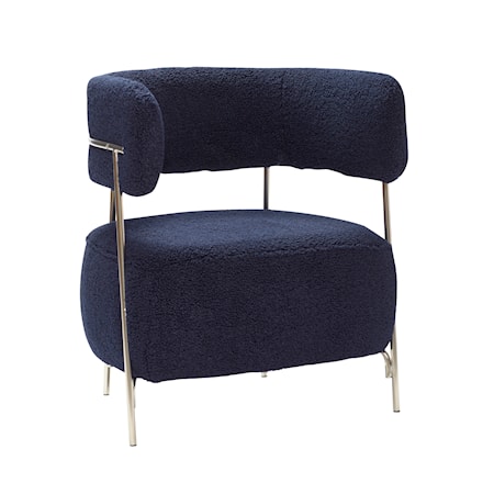 Loungestol Polyester/Metall Blå/nickel