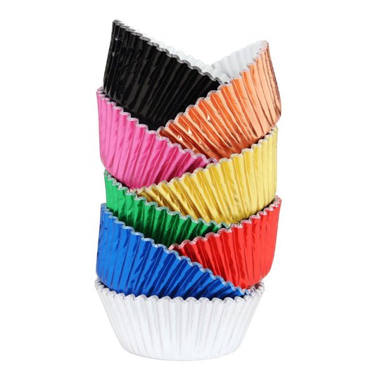 Muffinsformar Flerfärgade Metallic - 100-pack