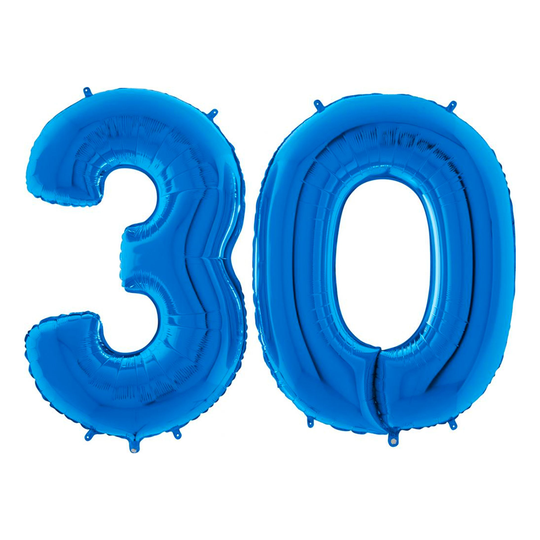 Sifferballong 30 Blå