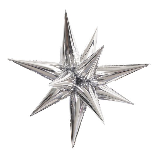 Foileballong 3D Stjärna Silver Stor