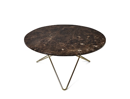 O Table Matbord Mässing/Brun Marmor Ø80