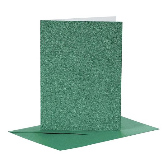 Gratulationskort Grön Glitter
