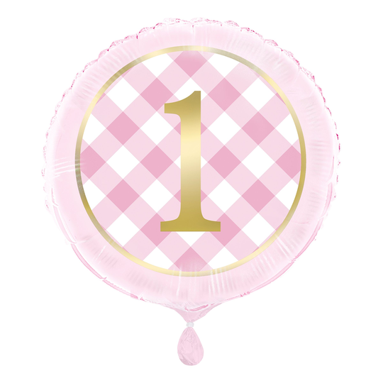 Folieballong 1 År Rosa