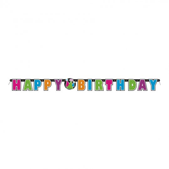 Bokstavsgirlang Happy Birthday Neon