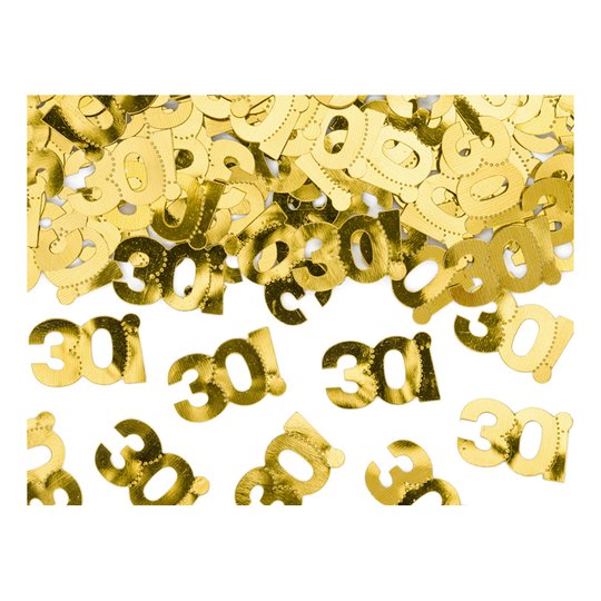 Konfetti Siffra 30 Guld Metallic