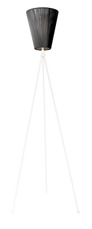 Oslo Wood golvlampa – Svart skärm/Vit fot